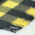 Spring arrival yellow grid scarf shawl